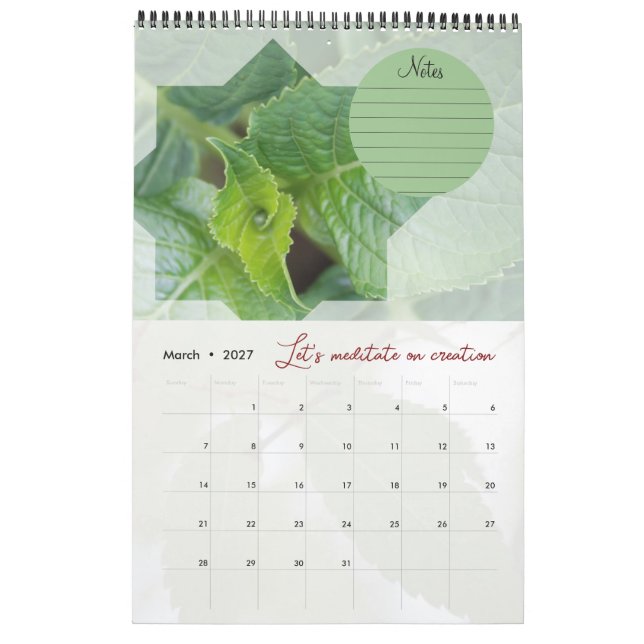 Meditationskalender Garten: Sterne & Noten Kalender (Mär 2027)