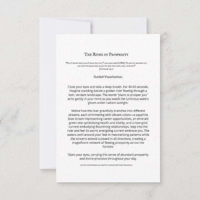 Meditationskarte für den Fluss Wohlstand | Christl Einladung (Rückseite)