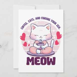 Meditationskatze - Kawaii-Katze Einladung