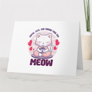 Meditationskatze - Kawaii-Katze Karte