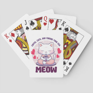 Meditationskatze - Kawaii-Katze Spielkarten