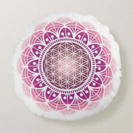 Meditationskissen Mandala Blume des Lebens Rose Rundes Kissen