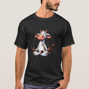 Meditationskuh-Yogahaltung entspannendes Tier T-Shirt