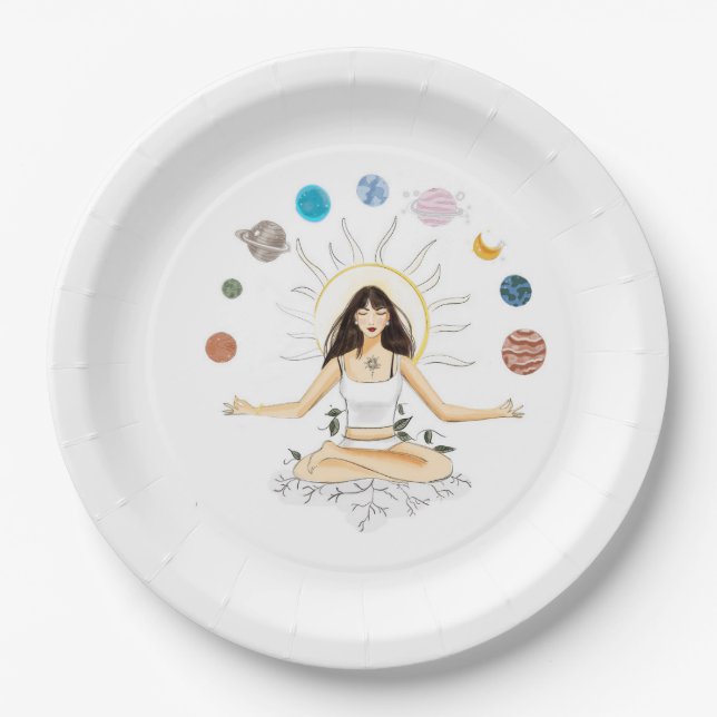 Meditationskunst Pappteller (Vorderseite)