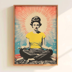 Meditationsposter Druckbar Retro-Druck Yoga-Druck Poster