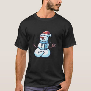 Meditationsschneemann Yoga Pose entspannendes Tier T-Shirt