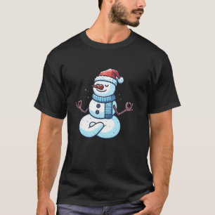 Meditationsschneemann Yoga Pose entspannendes Tier T-Shirt