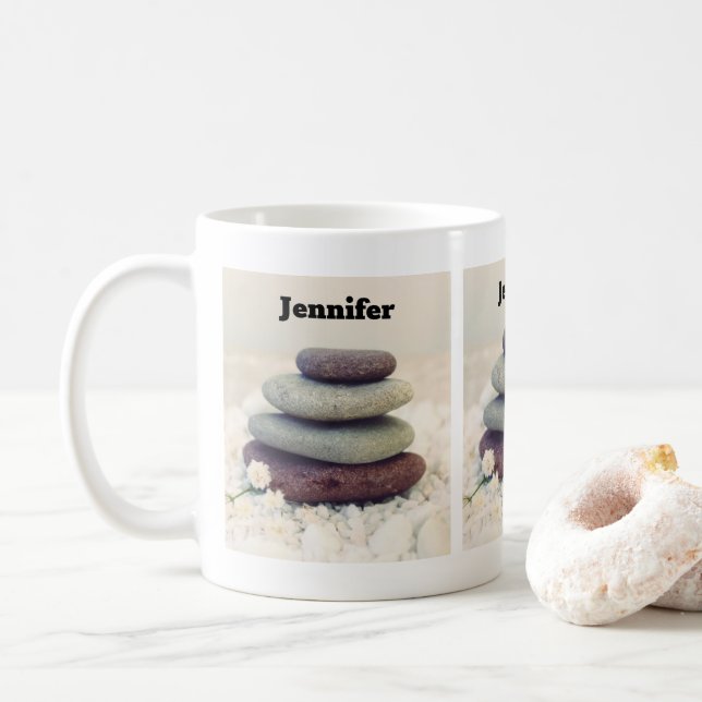 Meditative Cairn für Gesteinsteine Kaffeetasse (Mit Donut)
