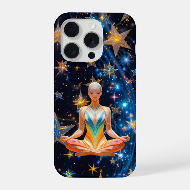 Meditative Frau - Design der Mystischen Galaxie iPhone Hülle (Rückseite)