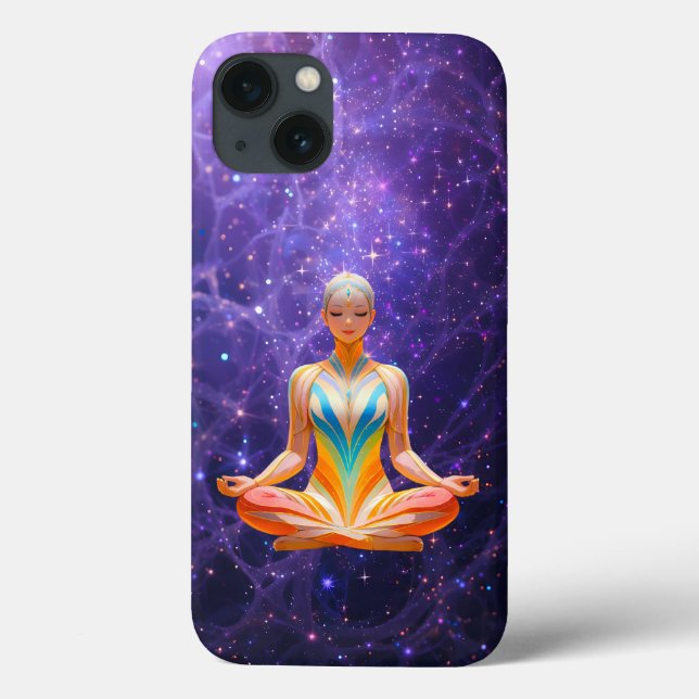 Meditative Frau und mystische Galaxie - Case-Mate iPhone Hülle (Rückseite)