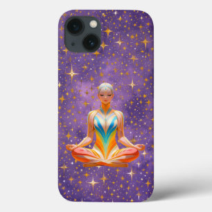 Meditative Frau und Sternenhimmel lila Case-Mate iPhone Hülle