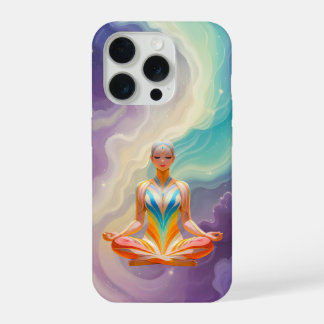 Meditative Frauen und weiche Pastelenergie iPhone 15 Pro Hülle