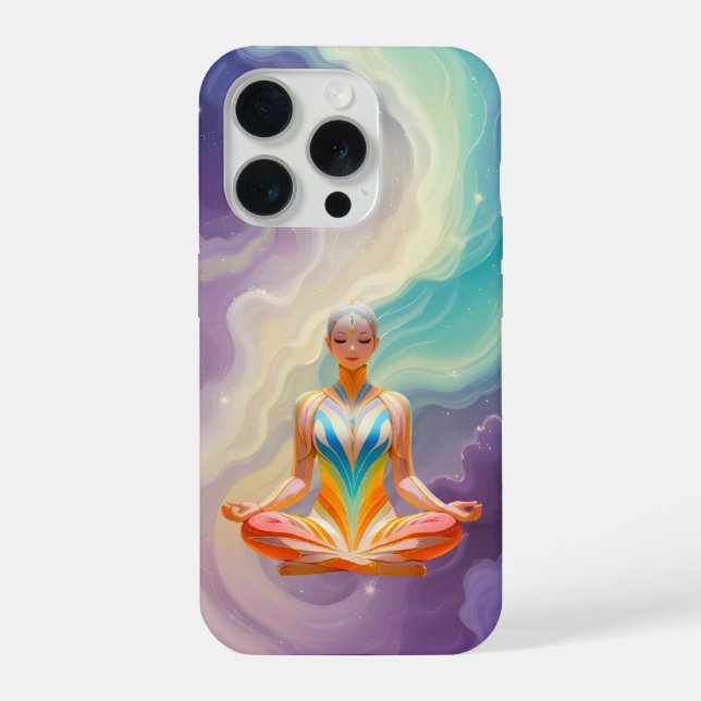 Meditative Frauen und weiche Pastelenergie iPhone Hülle (Rückseite)