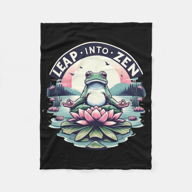 Meditative Frosch-Lotus-Pose Yoga Zen Friedlicher  Fleecedecke (Vorderseite)