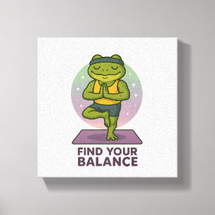 Meditative Froschkunst - Finden Sie Ihr Balance-Po Leinwanddruck