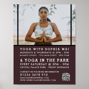 Meditative Haltung, Yoga-Klassenwerbung Poster