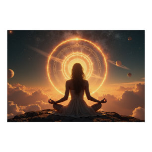 Meditative kosmische Energie Poster
