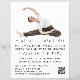 Meditative Posture Portrait Yoga Class Advertising Flyer