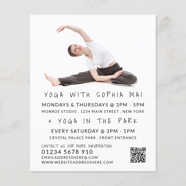 Meditative Posture Portrait Yoga Class Werbung Flyer (Vorne)