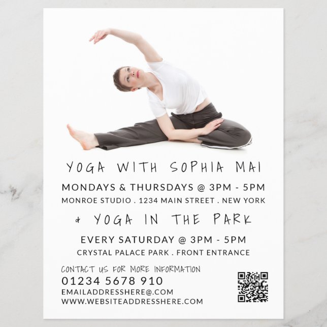 Meditative Posture Portrait Yoga Class Werbung Flyer (Vorne)