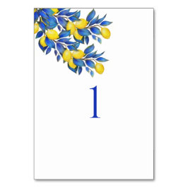 Mediteran - Lemons-Wedding Table Card Tischnummer