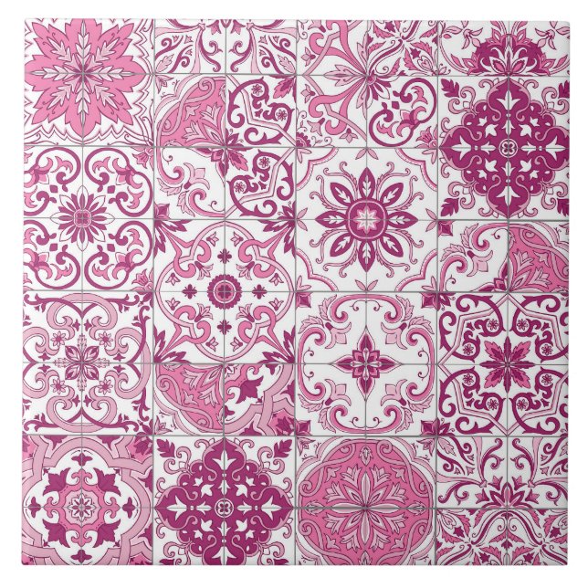 mediterrane Farbtöne/ Azulejo-Fliesen Fliese (Vorderseite)