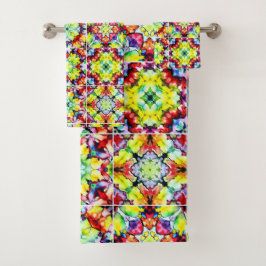 mediterrane Fliesen, alkoholfarbene Fliesen, Majol Badhandtuch Set