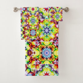 mediterrane Fliesen, alkoholfarbene Fliesen, Majol Badhandtuch Set