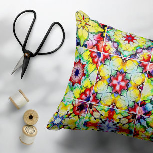 mediterrane Fliesen, alkoholfarbene Fliesen, Majol Dekokissen