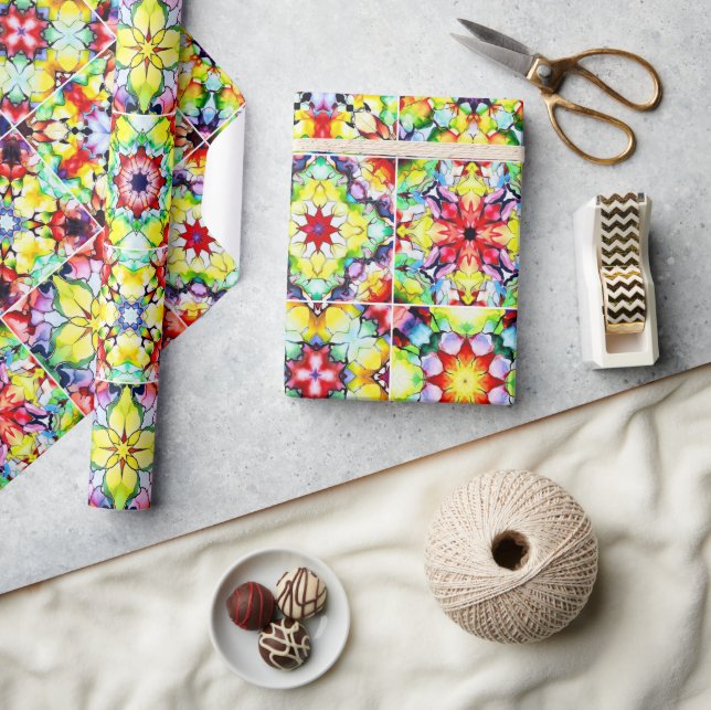 mediterrane Fliesen, alkoholfarbene Fliesen, Majol Geschenkpapier (Kunsthandwerk)