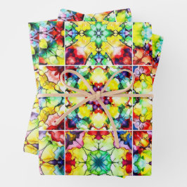 mediterrane Fliesen, alkoholfarbene Fliesen, Majol Geschenkpapier Set