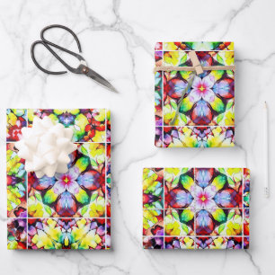 mediterrane Fliesen, alkoholfarbene Fliesen, Majol Geschenkpapier Set