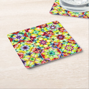 mediterrane Fliesen, alkoholfarbene Fliesen, Majol Rechteckiger Pappuntersetzer