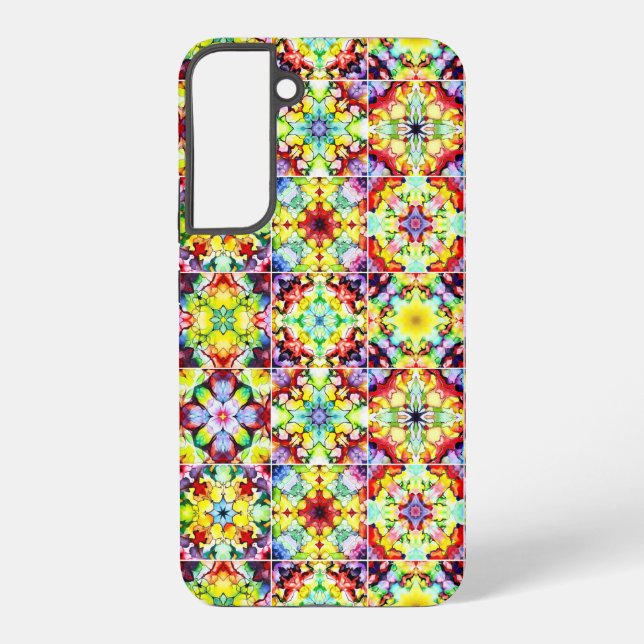 mediterrane Fliesen, alkoholfarbene Fliesen, Majol Samsung Galaxy Hülle (Rückseite)