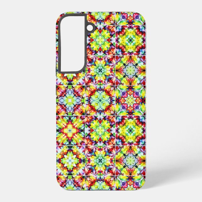 mediterrane Fliesen, alkoholfarbene Fliesen, Majol Samsung Galaxy Hülle (Rückseite)