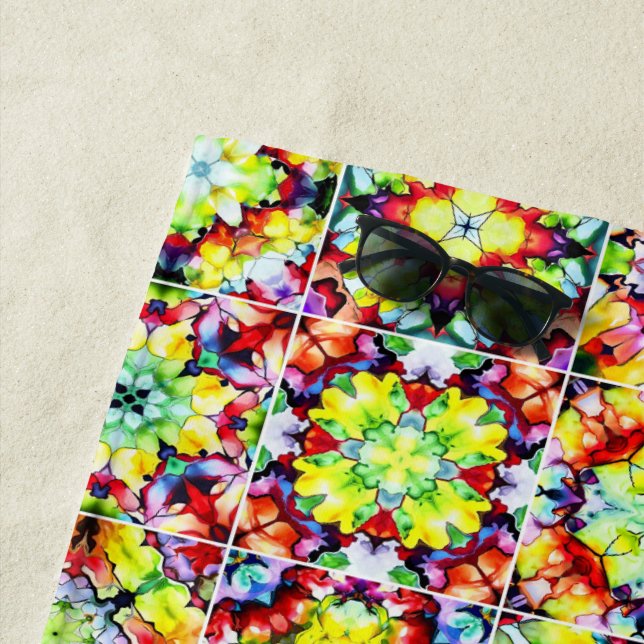 mediterrane Fliesen, alkoholfarbene Fliesen, Majol Strandtuch (Beispiel)