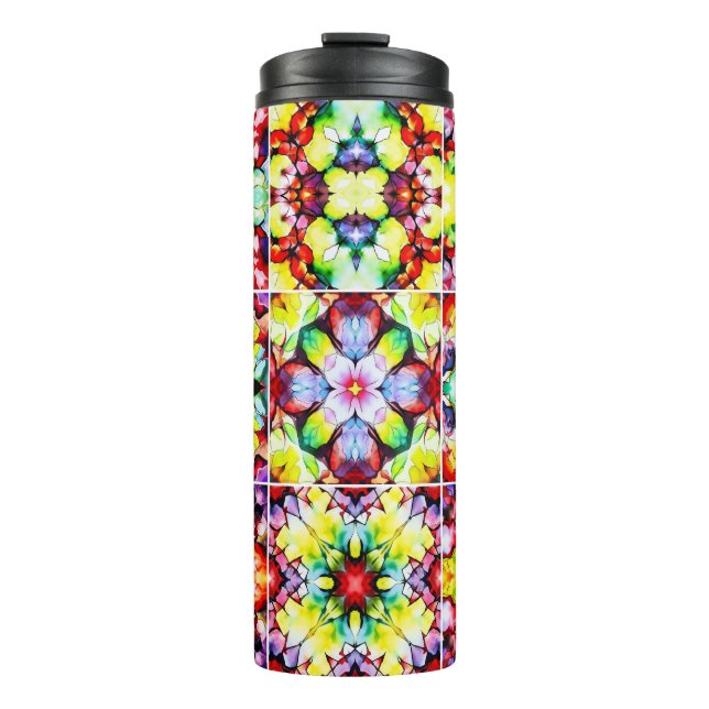 mediterrane Fliesen, alkoholfarbene Fliesen, Majol Thermosbecher (Vorderseite)