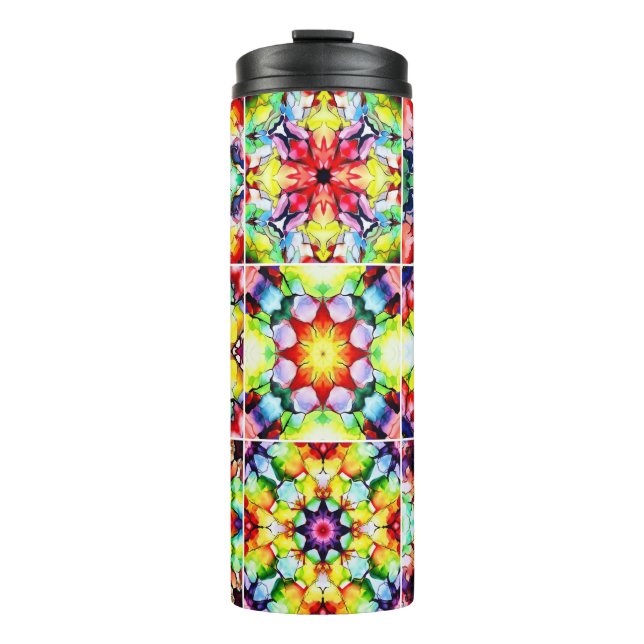 mediterrane Fliesen, alkoholfarbene Fliesen, Majol Thermosbecher (Vorderseite)