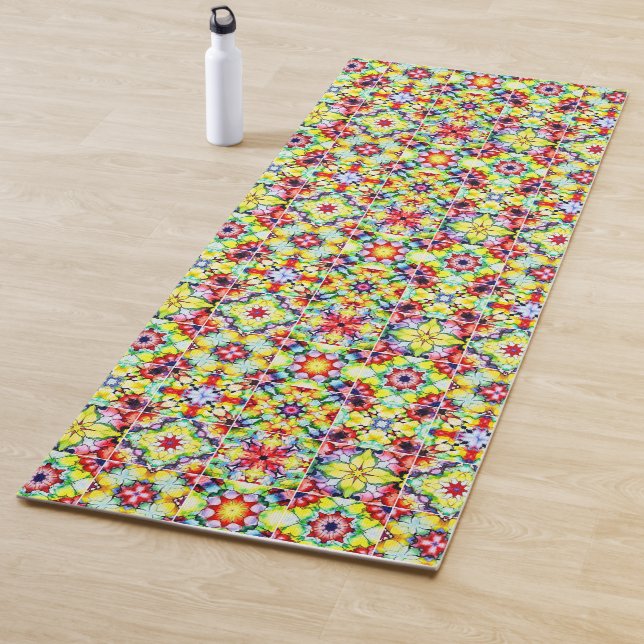 mediterrane Fliesen, alkoholfarbene Fliesen, Majol Yogamatte (Beispiel)