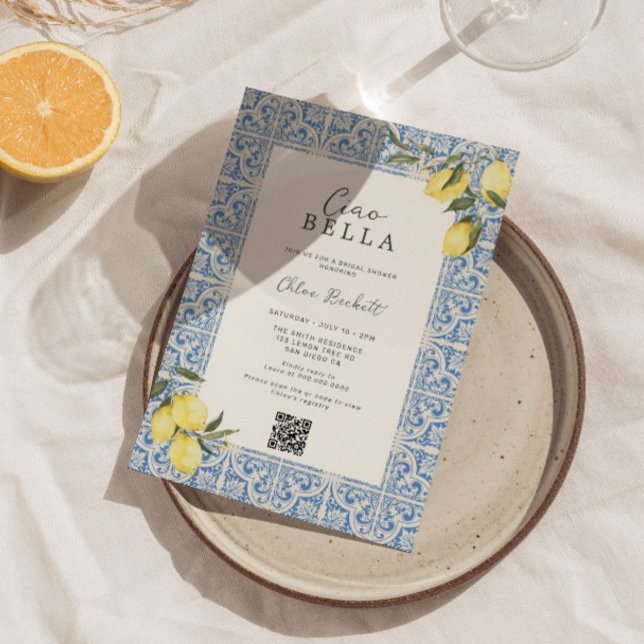 Mediterrane Fliesen Amalfi Capri Brautparty Einladung (Von Creator hochgeladen)