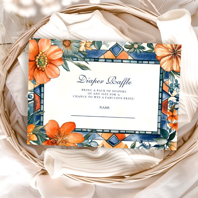 Mediterrane Fliesen Amalfi Capri Diapper Raffle Begleitkarte (Von Creator hochgeladen)