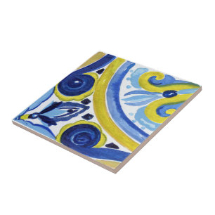 mediterrane Fliesen, Majolika, sizilianischer Stil Fliese