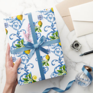 mediterrane Fliesen, Majolika, sizilianischer Stil Geschenkpapier