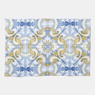 mediterrane Fliesen, Majolika, sizilianischer Stil Geschirrtuch