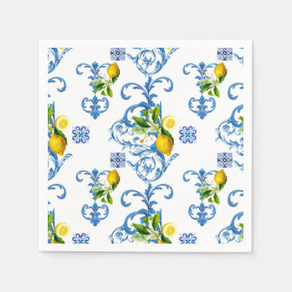 mediterrane Fliesen, Majolika, sizilianischer Stil Serviette