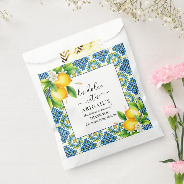 Mediterrane Fliesen, Zitronen Bachelorette Wochene Geschenktütchen (Versiegelt)