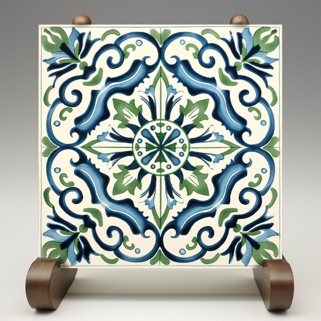 Mediterrane Flora Elegante Keramik Print Tile Fliese (Von Creator hochgeladen)