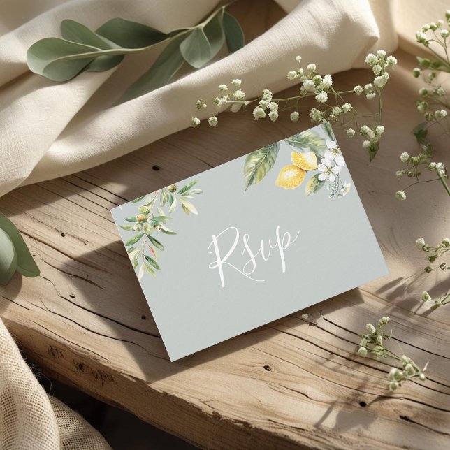 Mediterrane Gartenlemon Menü Auswahl RSVP Karte (Von Creator hochgeladen)