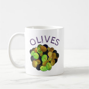 Mediterrane gemischte Oliven Griechische Kalamata Kaffeetasse