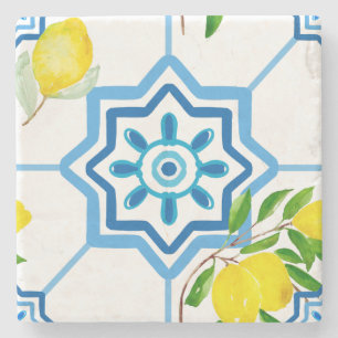 mediterrane Kacheln, Majolika, sizilianischer Stil Steinuntersetzer